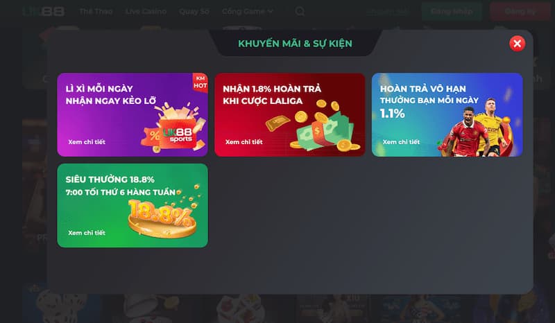 nhieu khuyen mai Giới thiệu uk88 về các khuyến mãi hấp dẫn nhất 2024